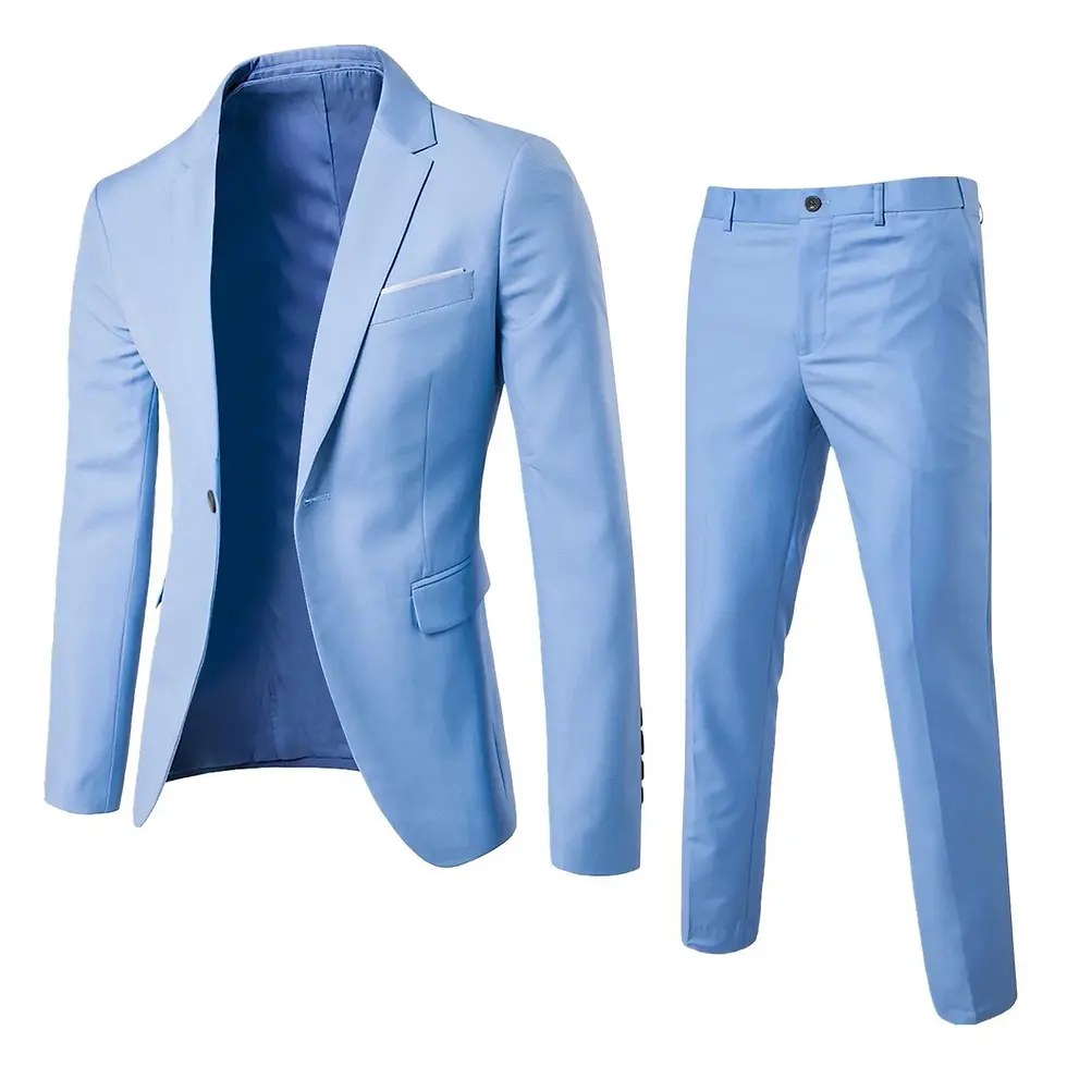 Thumbnail: Casual Wedding Dinner Men's Two-Piece Suit Set Suits Outerwear Trousers Wedding