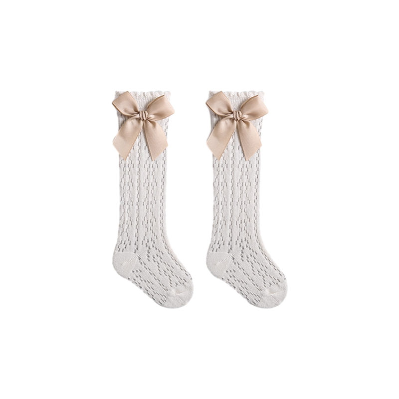 Thumbnail: Infant Baby Girls Casual Summer Long Stockings Princess Solid Color Cute Bowknot