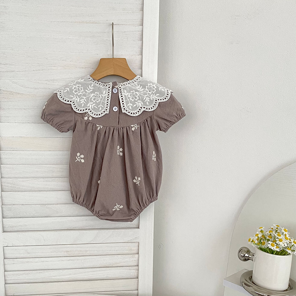 Thumbnail: Baby Clothing Summer Newborn Clothing Floral Romper Girls Embroidered Cotton Jum