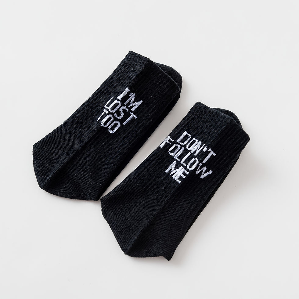 Thumbnail: 1/3/5 Pairs Autumn Winter Men Funny Humor Word Printed Socks Creative Hip Hop St
