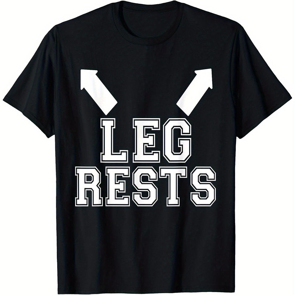 Thumbnail: Leg Rests Naughty Graphic T-Shirt - Bold White Print on Black 100% Cotton Street
