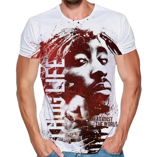 Thumbnail: 2024 New Men's Tupac Shakur 2pac Legendary Rapper 3dT T-shirt Print Summer Fashi