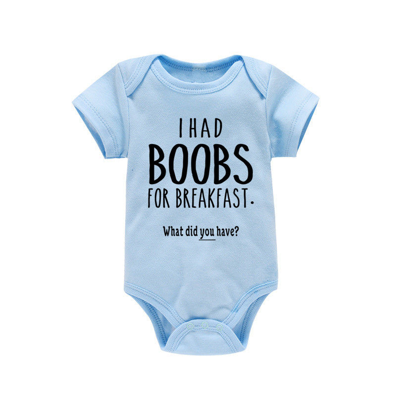 Thumbnail: I Had Boobs for Breakfast What Did You Have 2021 Baby Bodysuits Body Girl Romper