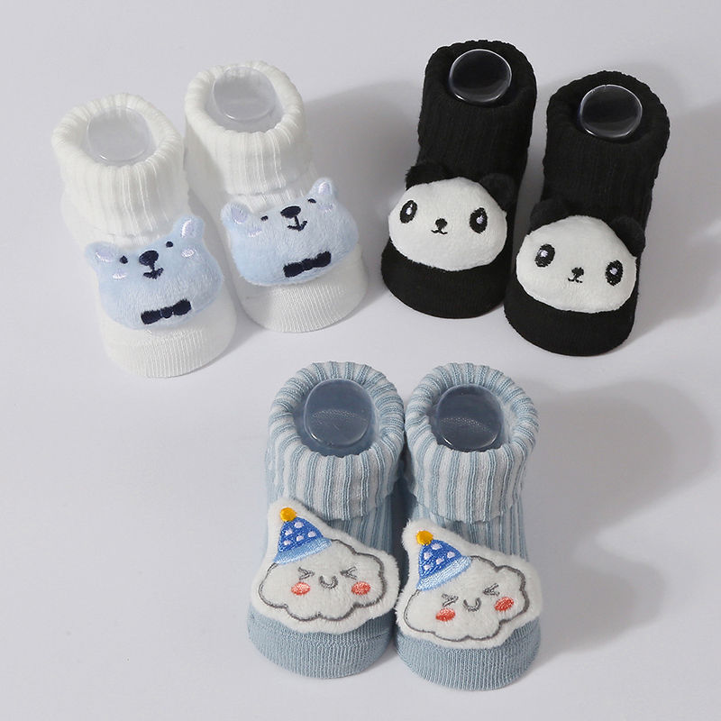 Thumbnail: 0-6M New Cute Baby Socks Cotton Newborn Sock Autumn Spring Cartoon 3D Elastic St