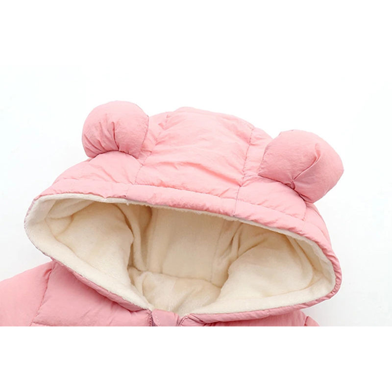 Thumbnail: Baby Rompers For Boy Girl Coats Winter Toddler Hooded Bodysuit Thick Cotton Outf