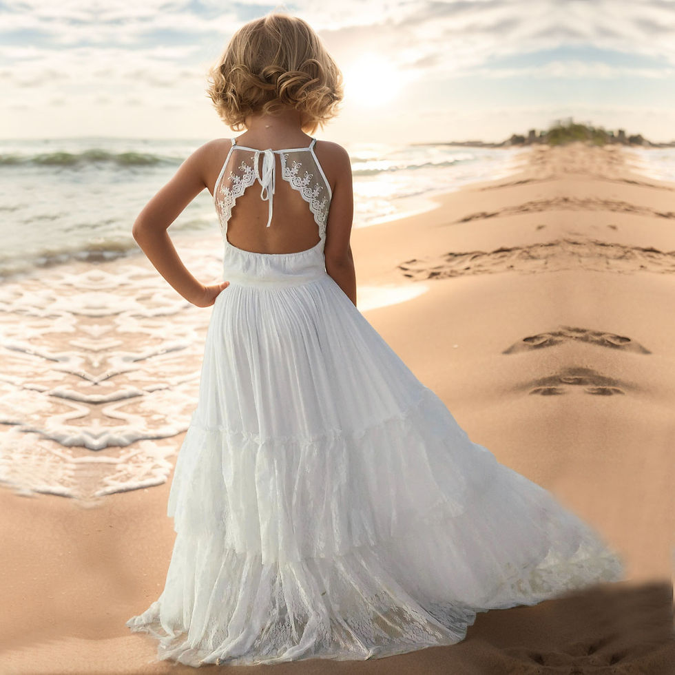 Plus Size Princess Girls Lace Long Dresses Baby Kids Flower Wedding Christmas Pa