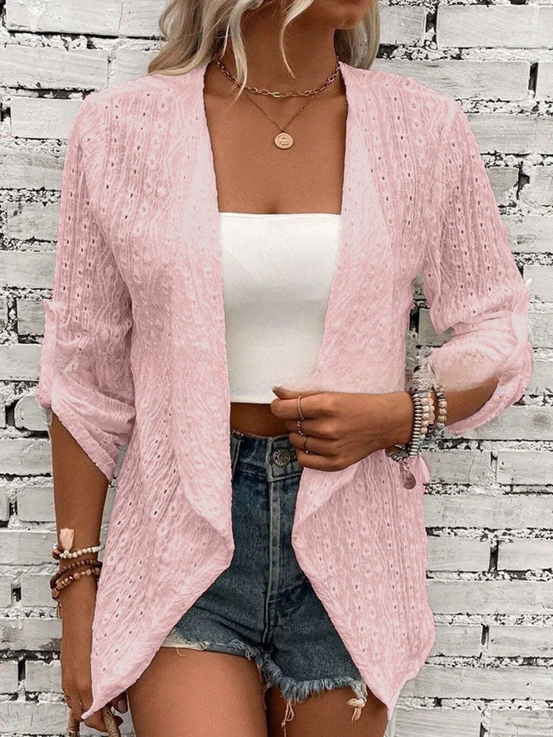 Thumbnail: Women's Casual Button Cardigan Street Sle Loose Fit Long Sve Polyester 2025 Colo