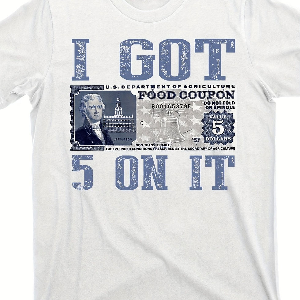I Got 5 On It Food Stamp Parody Humor Graphic T-Shirt - Vintage Streetwear Style