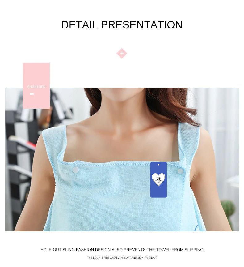 Thumbnail: Wearable Bath Towel Love Rabbit Increase Thickened Adult Women Wipe Chest Bath S