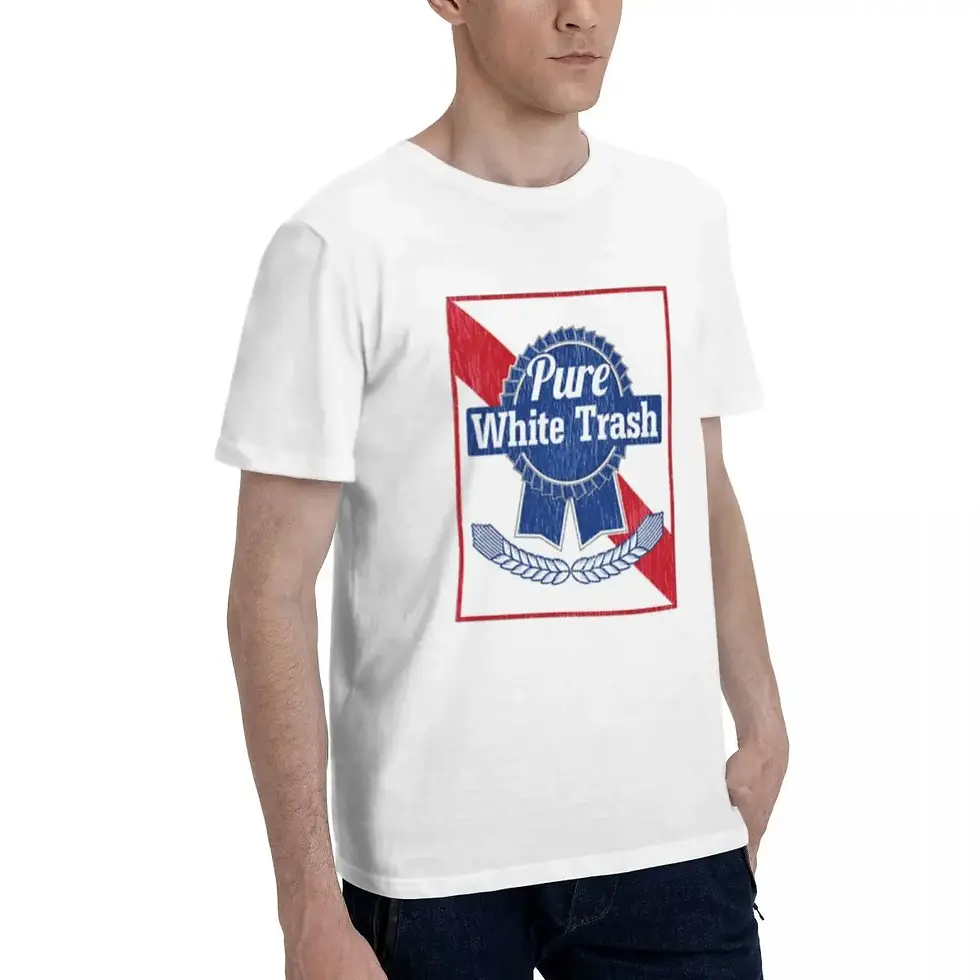 Thumbnail: Funny Redneck Gift, Pure White Trash 100% Cotton T-shirt Men's Classic T Shirts