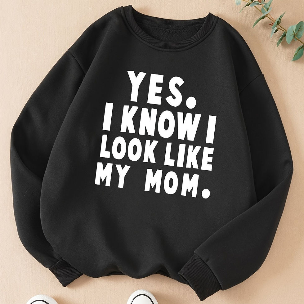 Thumbnail: [Graphic Pullover Sweatshirt] Long Sleeve Crew Neck Graphic Pullover - My Mom Pr