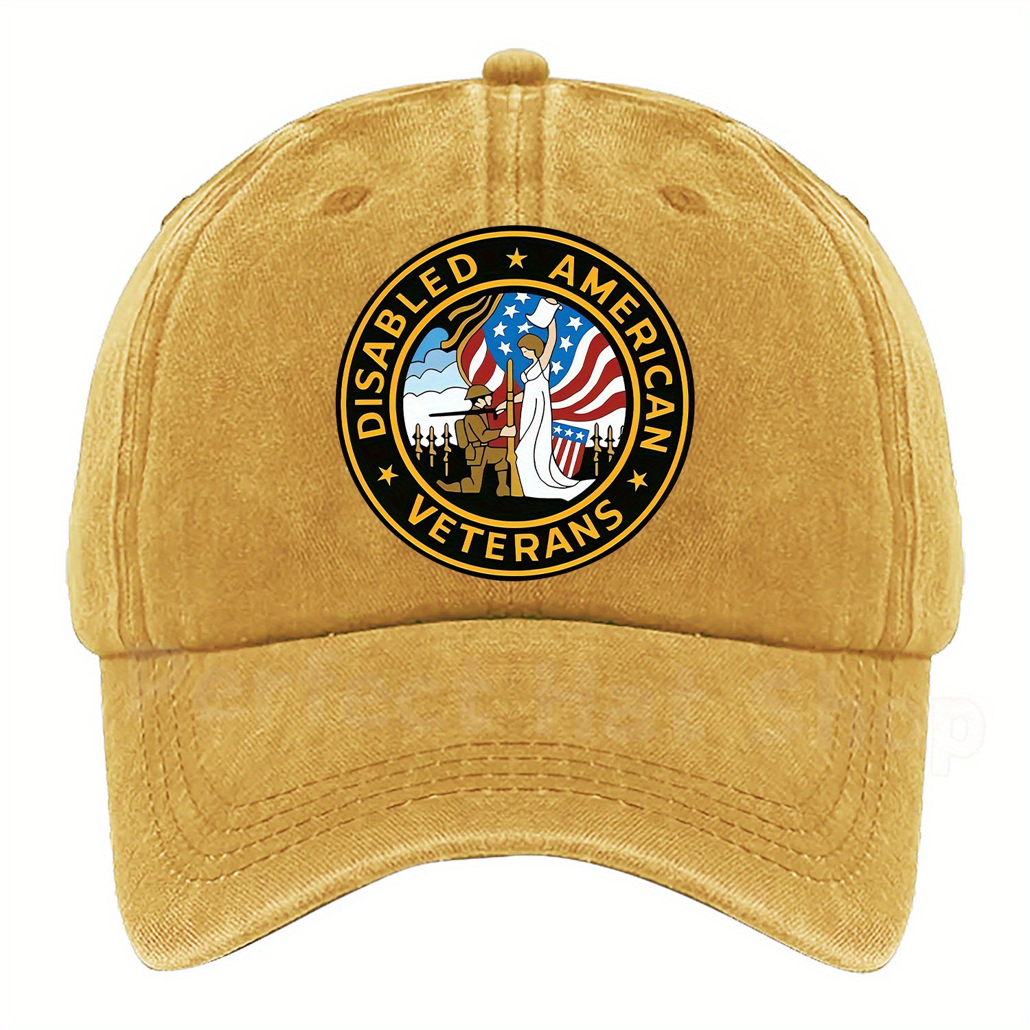 Adjustable 'Disabled American Veterans' Print Baseball Cap - Lightweight, Cotton