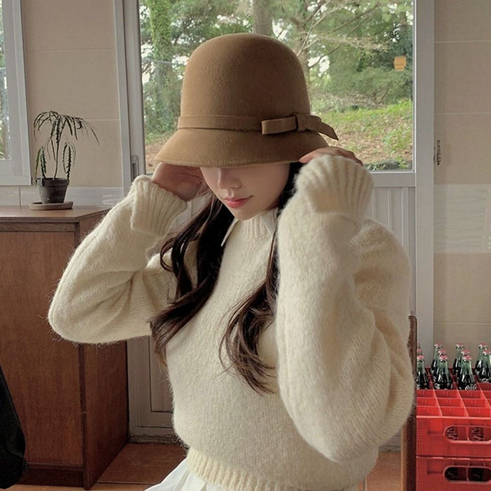 Thumbnail: Casual Hepburnesque Felt Formal Hat Wealthy Heiress Style British Style Bowknot