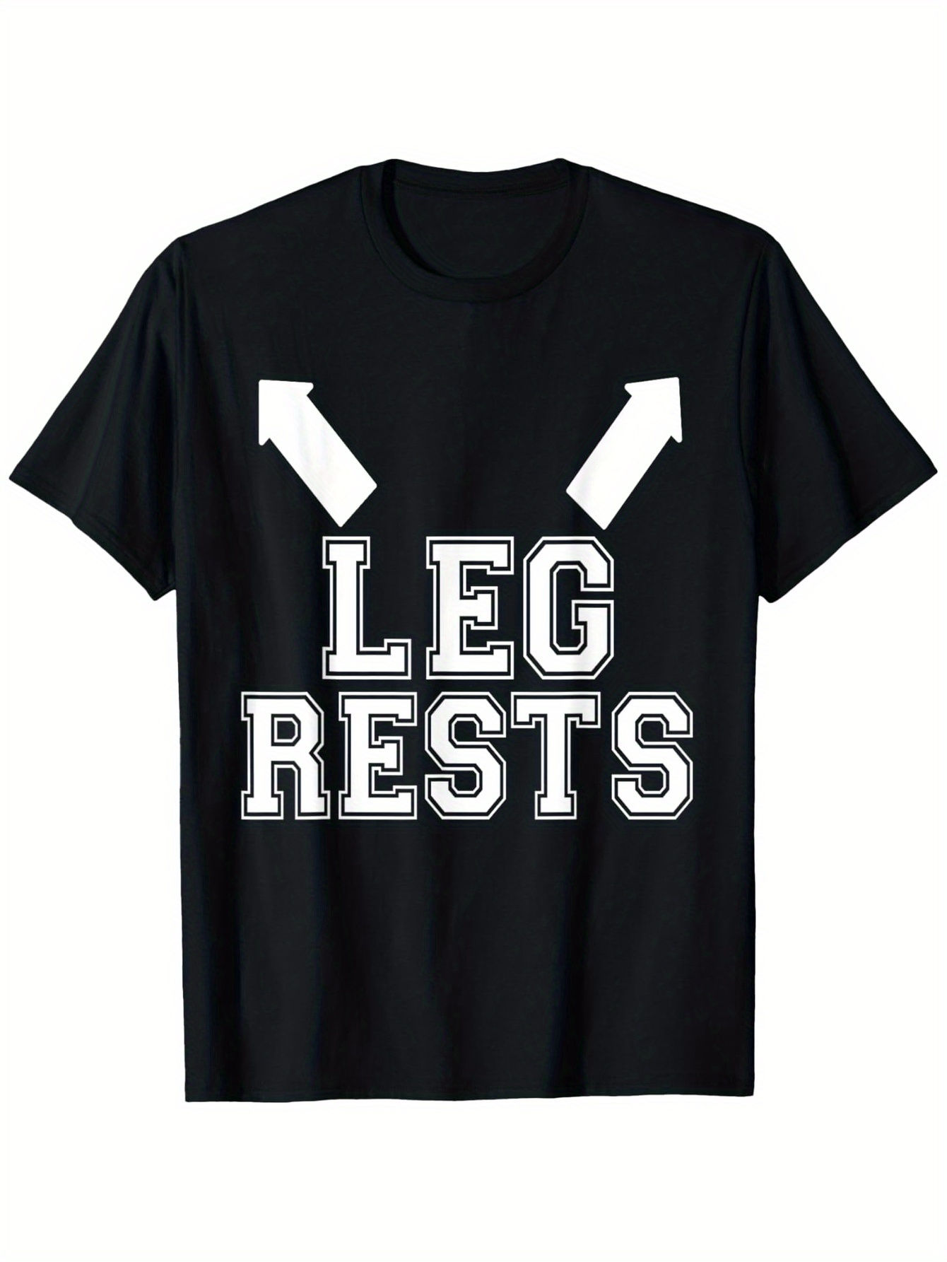 Leg Rests Naughty Graphic T-Shirt - Bold White Print on Black 100% Cotton Street