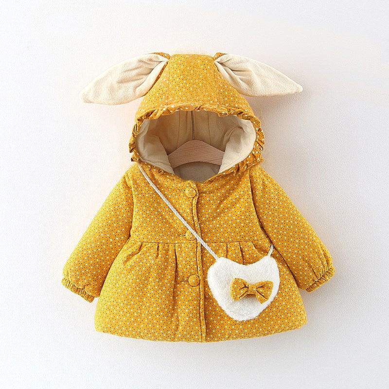 Thumbnail: Winter Girls' Cotton Jacket, New Cute Children's Clothing, Solid Color Printed G