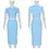 Thumbnail: Womens Dress Sets Short Sleeve Crop Tops And Mid Calf Skirt Suit Fashion 2PCS Se