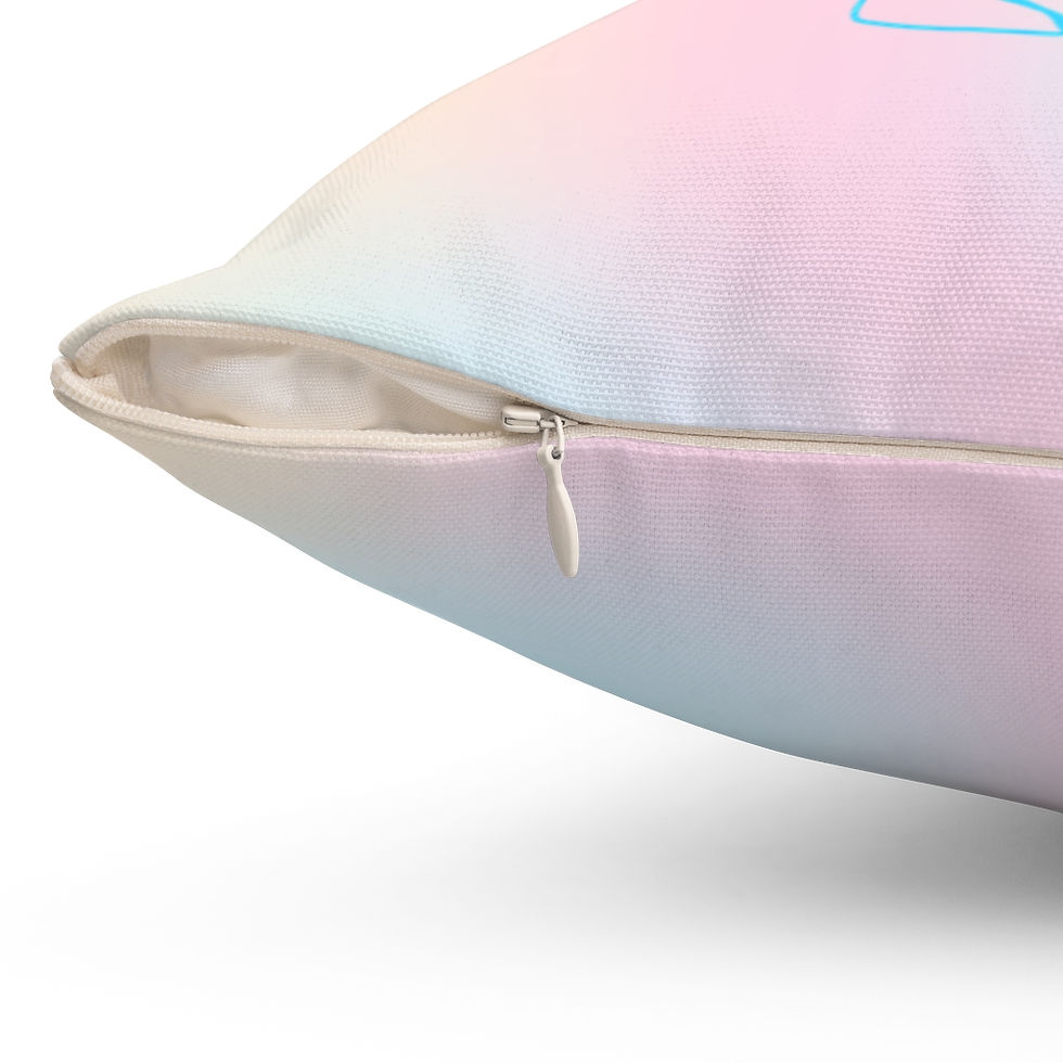 Thumbnail: Love Lines - Pastel - Spun Polyester Square Pillow