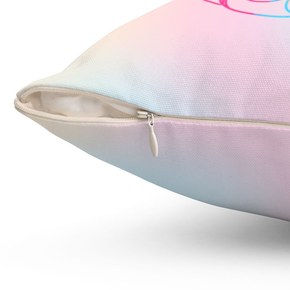Thumbnail: Love Lines - Pastel - Spun Polyester Square Pillow