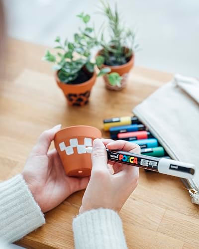 Thumbnail: Posca Paint Art Markers, Set of 15 5M Medium Acrylic Markers with Reversible ...