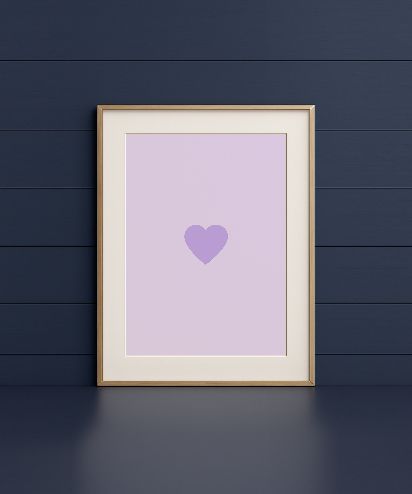 Sweet Hearts Small Purple Heart On Pale purple Print - Sizes 5"x 7" - A2
