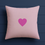 Thumbnail: Sweethearts  Small Bright Pink on Pale Pink Cushion 16"x16"