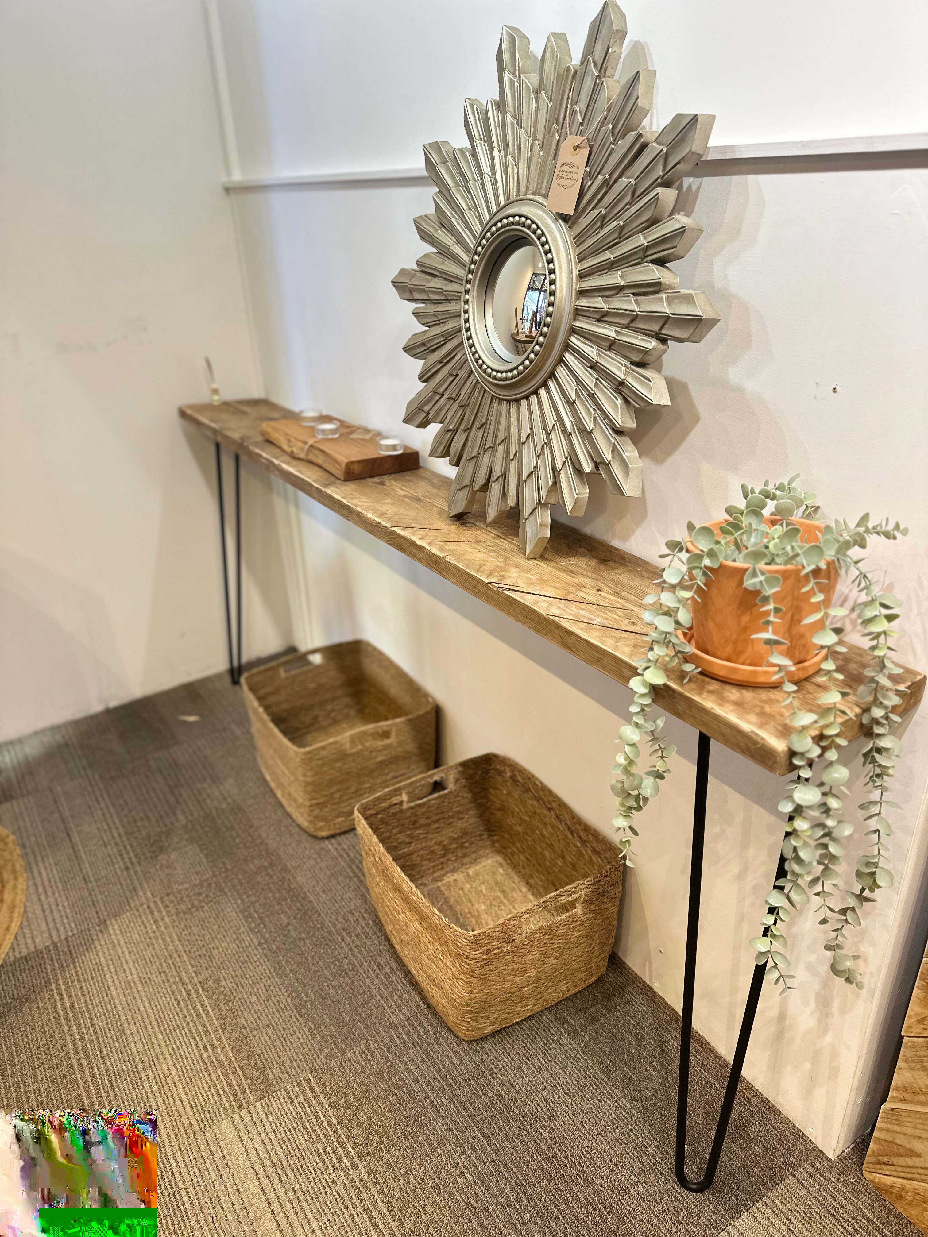 Reclaimed board console table