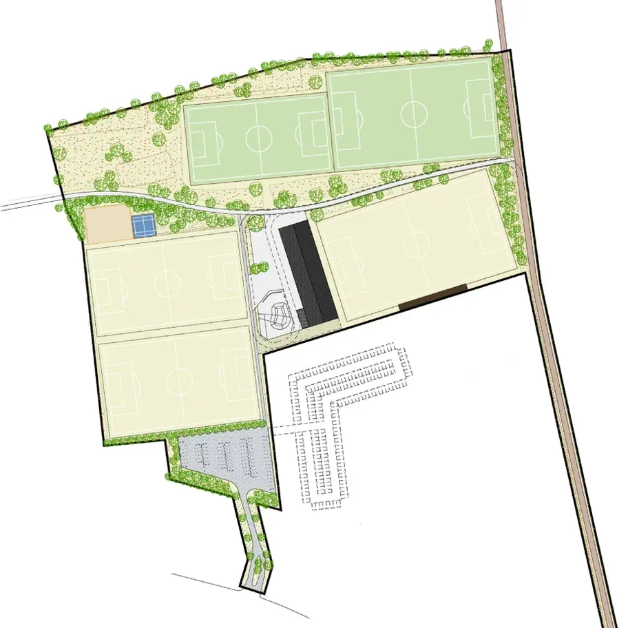 Landschappelijk Sportpark Vrijheid, gemeente Heusden-Zolder, Masterplan, Inrichtingsplan korte termijn