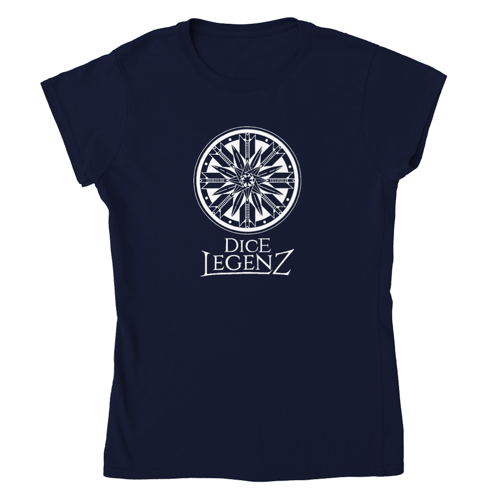 Thumbnail: Dice Legenz Royal Seal - White on Dark (Women's Tee)