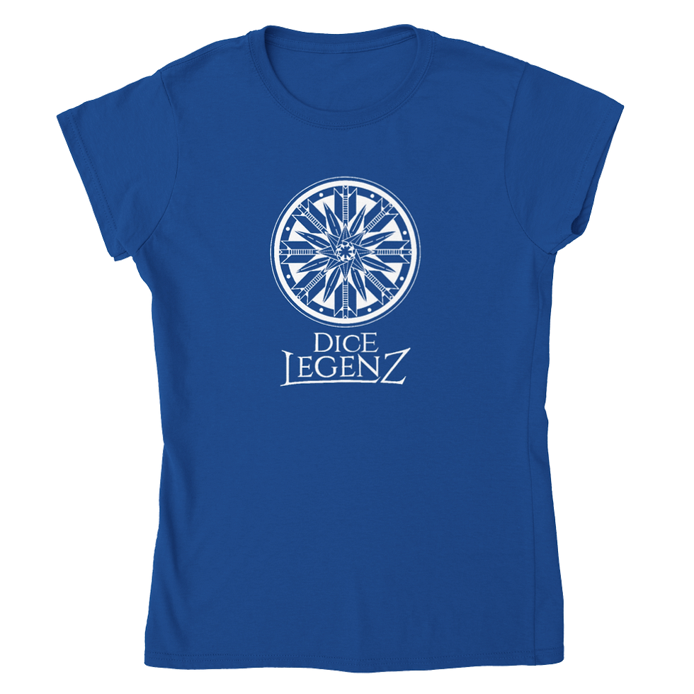 Thumbnail: Dice Legenz Royal Seal - White on Dark (Women's Tee)