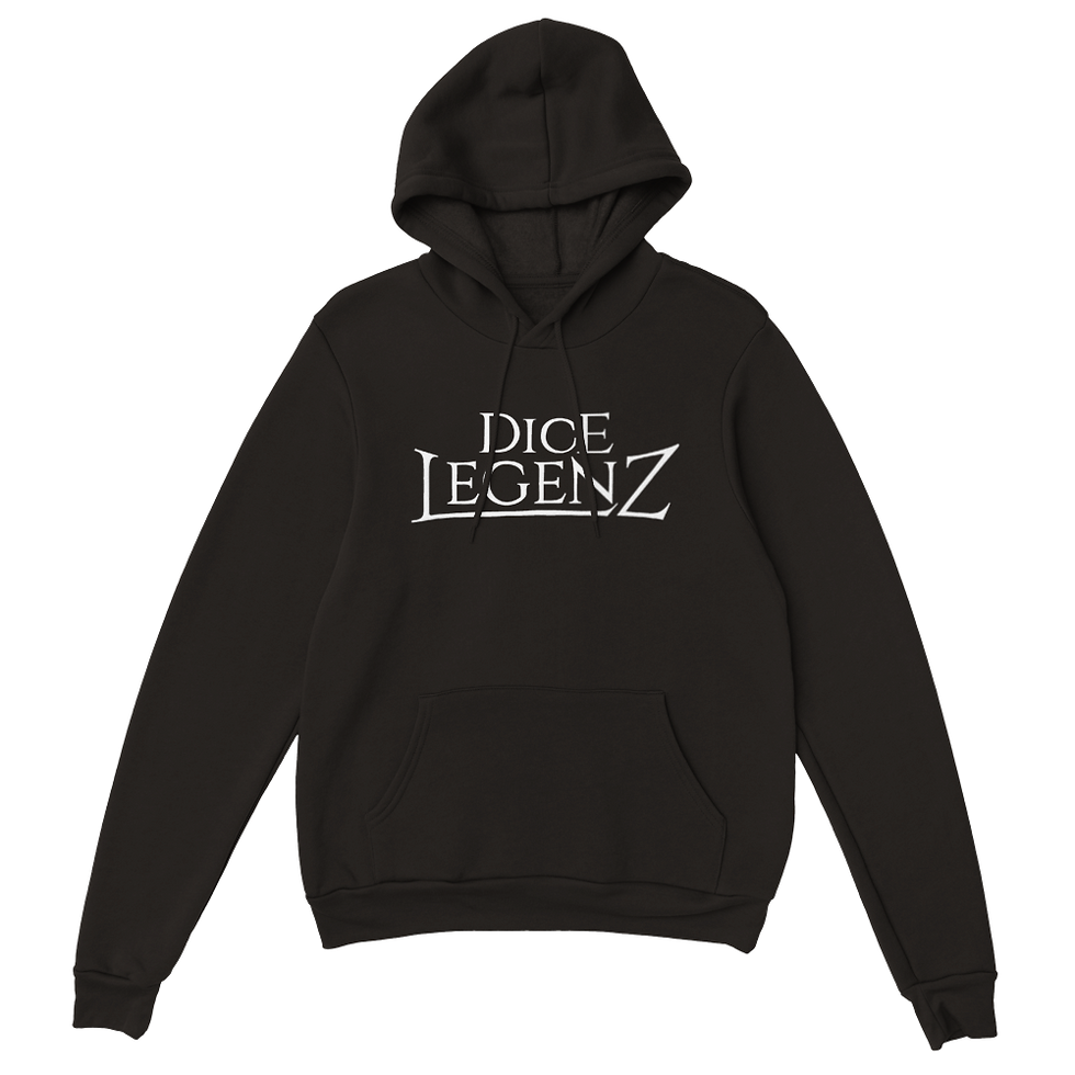 Thumbnail: Dice Legenz Royal Seal - White on Dark (Unisex Pullover Hoodie)