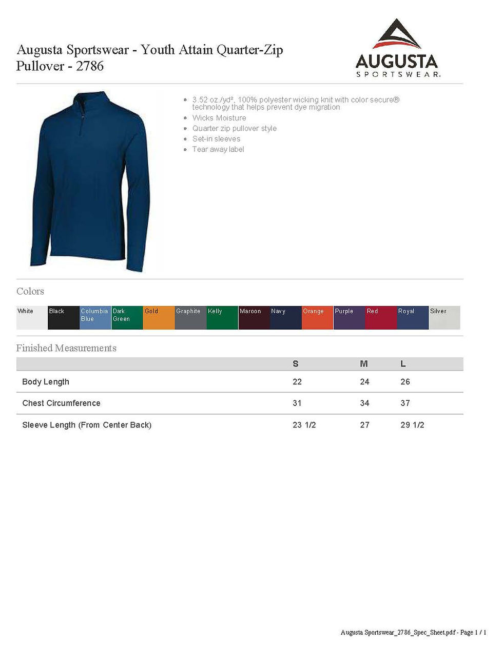 Thumbnail: PERFORMANCE QUARTER-ZIP YOUTH