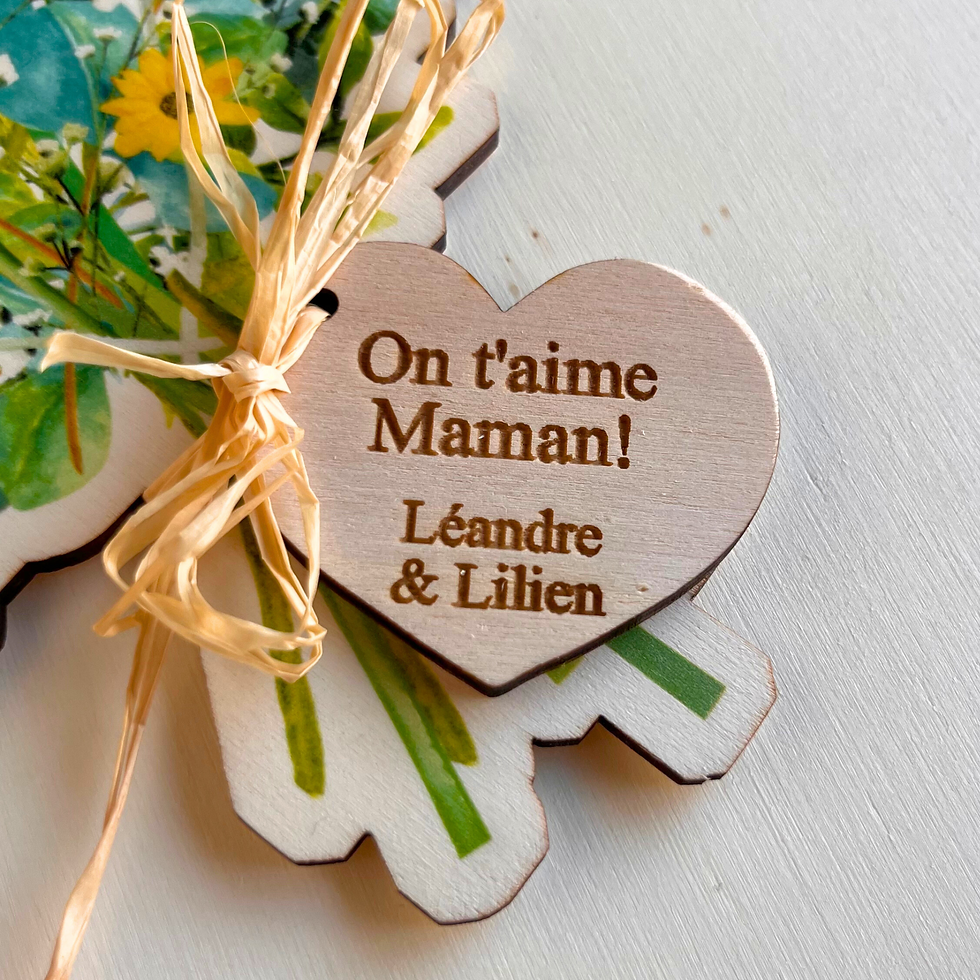 Miniature : décoration florale en bois