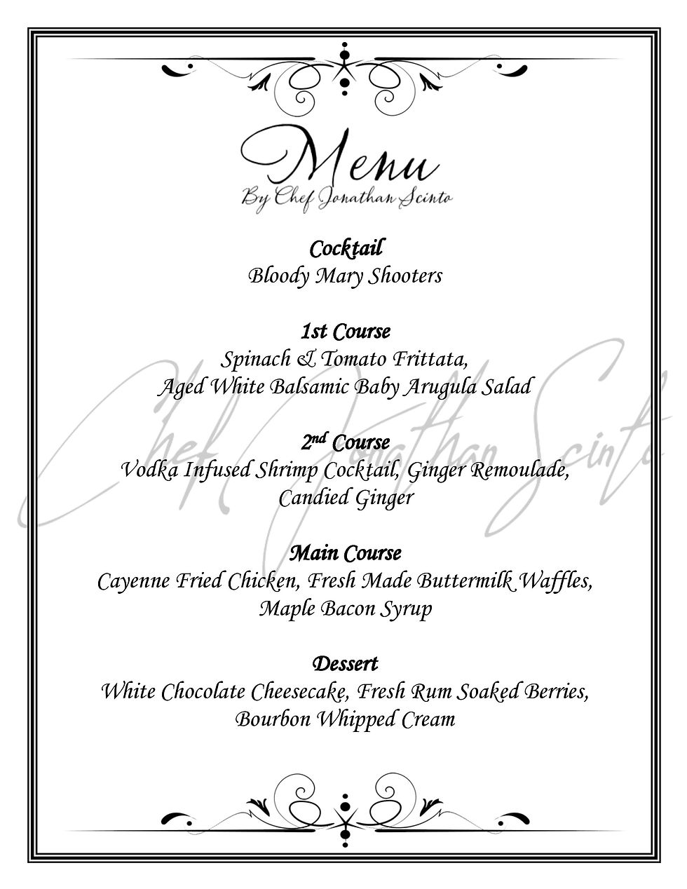 4 Course Brunch & Cocktail