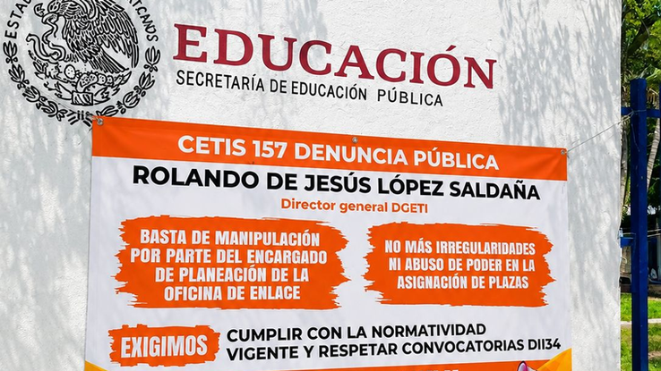 CETIS 157 denuncian actos corruptibles de Rolando López director general de DGETI