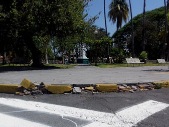 Vecinos reportan daños en el Jardín Juárez