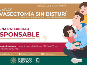 Invita IMSS a jornadas de vasectomía sin bisturí en Colima