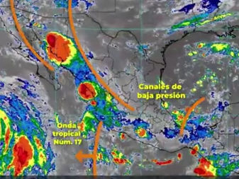 Onda tropical y monzón generarán lluvias fuertes en Colima, durante las próximas horas