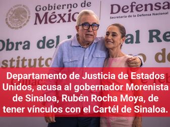 Estados Unidos denuncia al gobernador Morenista de Sinaloa, Rubén Rocha, de Narcotráfico