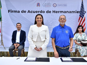 Firma alcaldesa Gaby Mejía Acuerdo de Hermanamiento con Riverside