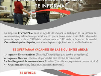 Felipe Cruz invita a aprovechar oferta de empleo, este viernes