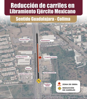 Seidum informa sobre reducción de carriles en el Libramiento Ejército Mexicano, este martes