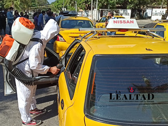 Sanitizarán taxis y autos particulares afuera de Casa de la Cultura de VdeÁ