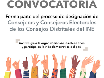Convoca INE a la ciudadanía a formar parte de los Consejos Distritales