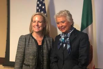 Olga Sánchez se reúne con la Secretaria de Seguridad Nacional de Estados Unidos, Kirstjen Nielsen