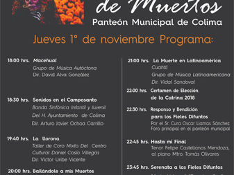 Invitan a Festival de Día de Muertos en el Panteón Municipal de Colima