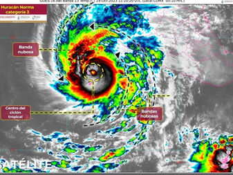 Huracán "Norma" se intensifica a categoría 3 