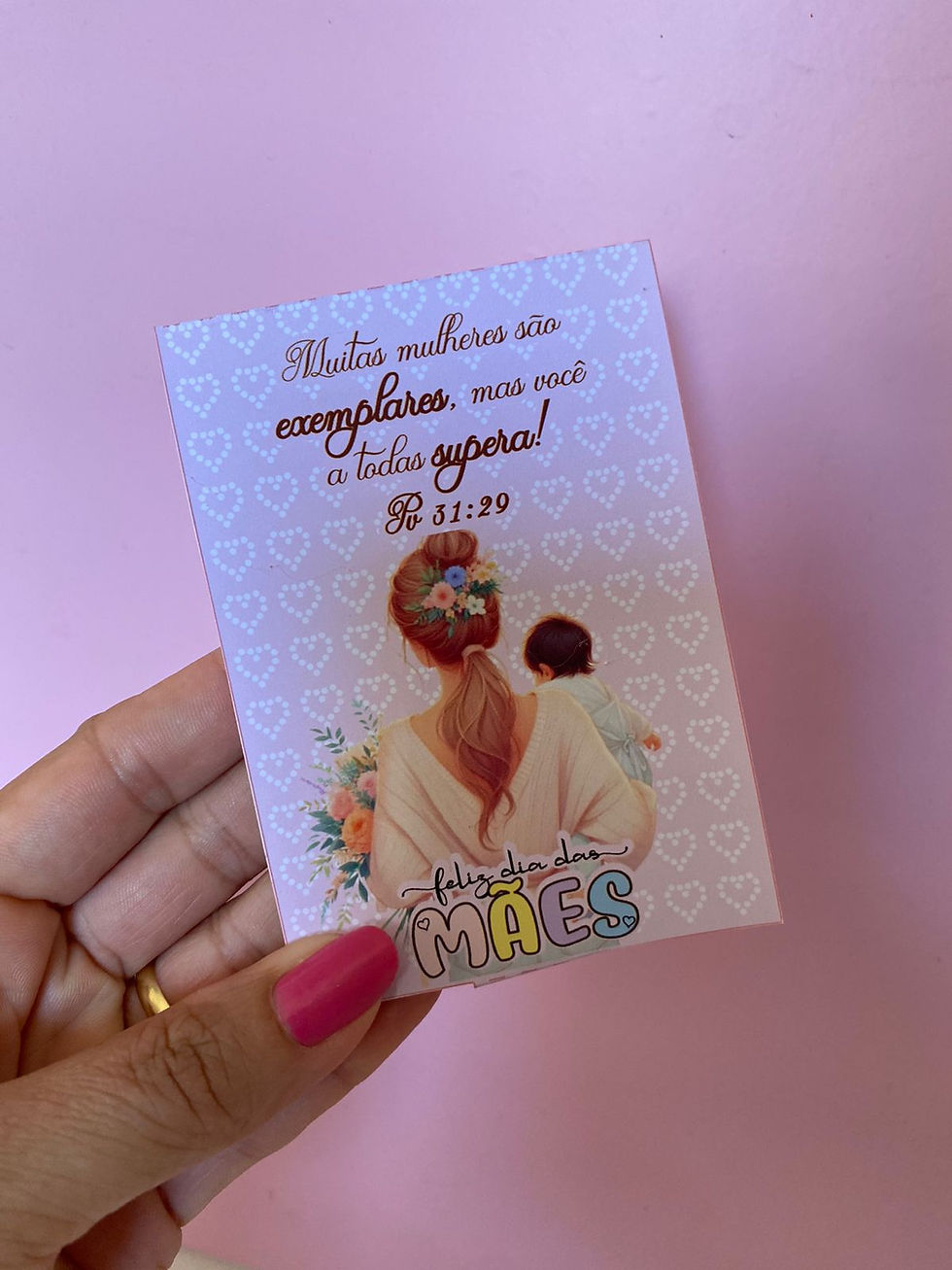 Porta bloquinho mãe fundo rosa