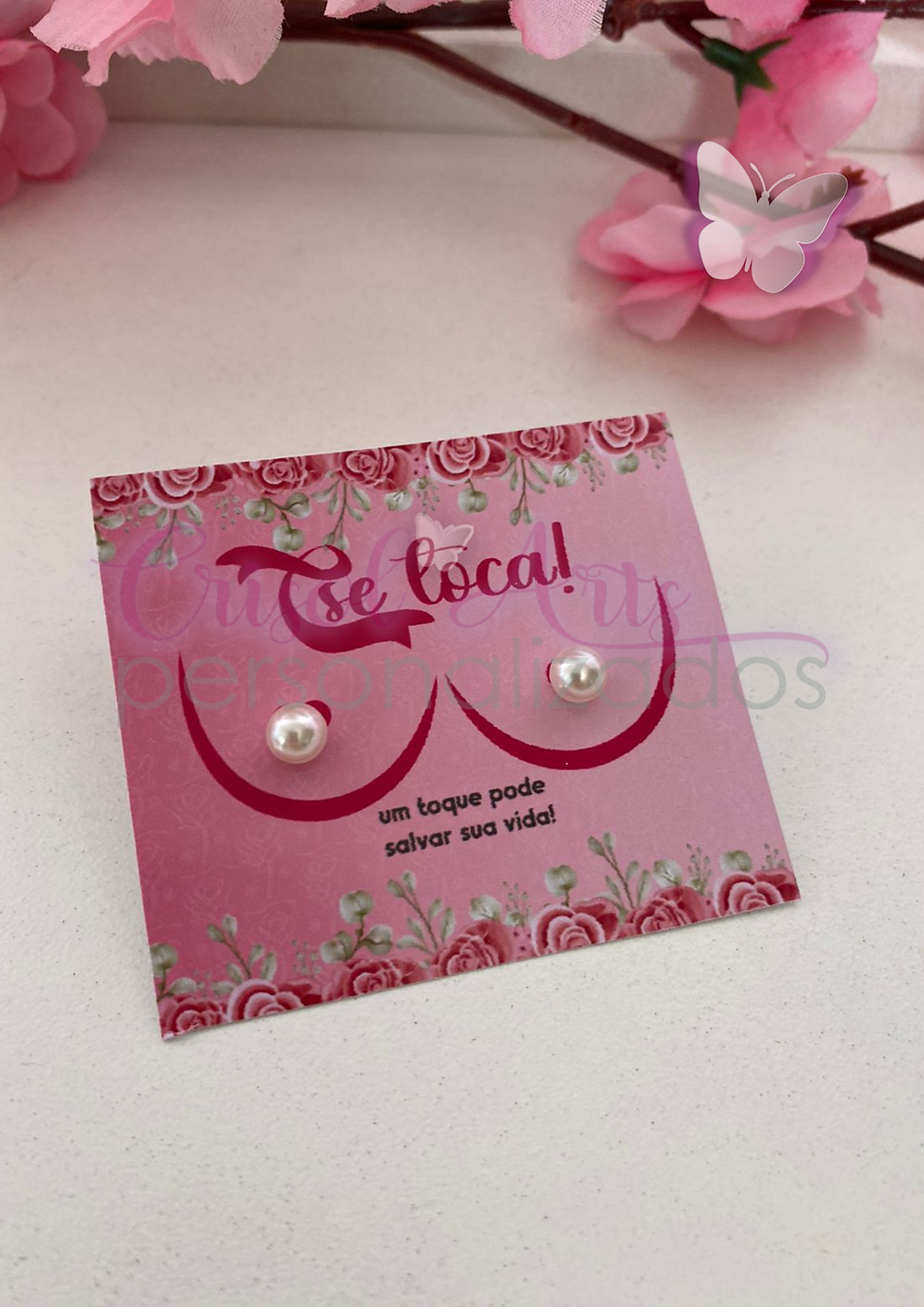 Miniatura: Kit Cards Outubro Rosa para brincos