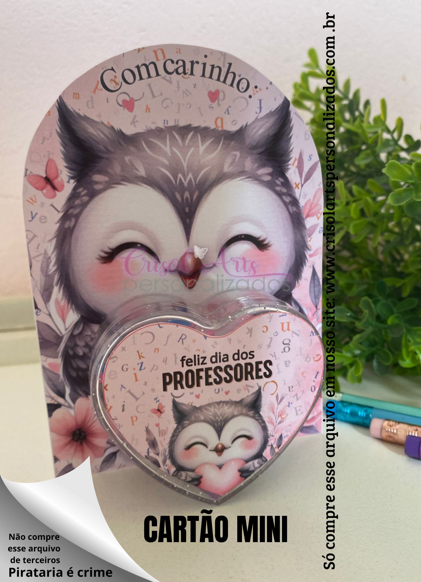 Kit mini cartão corujinha
