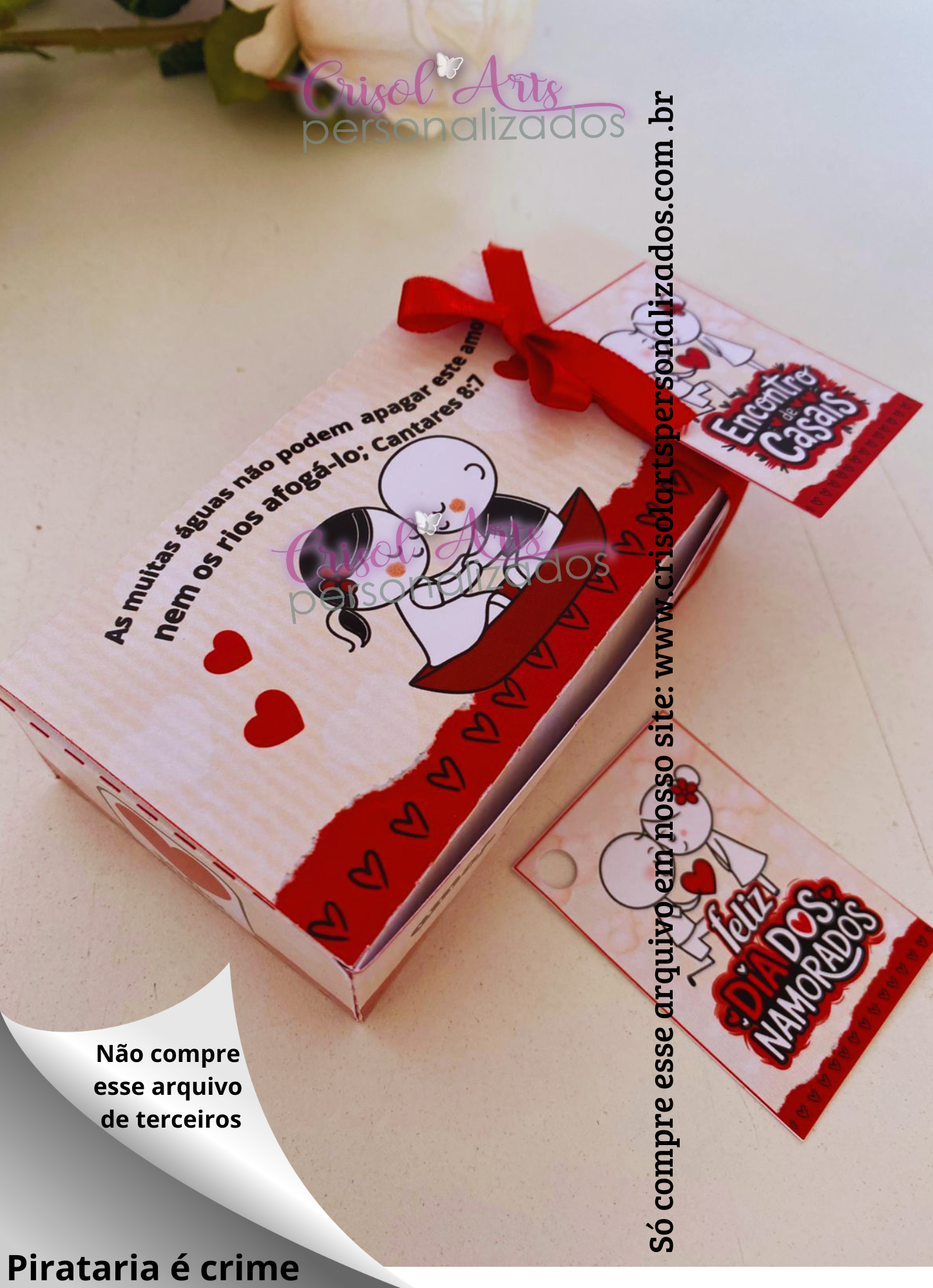 Caixinha para bombons dia dos namorados ou encontro de casais